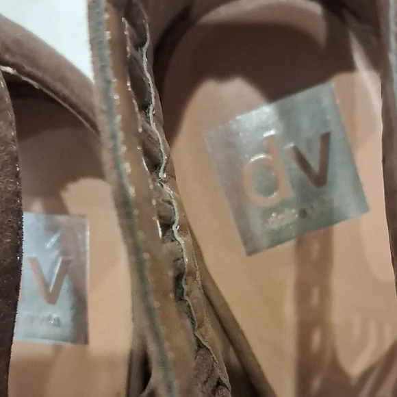 DV by Dolce Vita Lace-Up Suede Brown Heels Size 8 - Picture 8 of 12